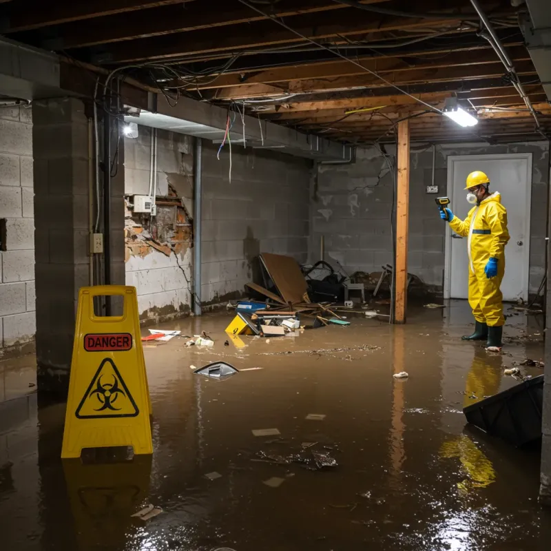 Flooded Basement Electrical Hazard in Stewartville, AL Property